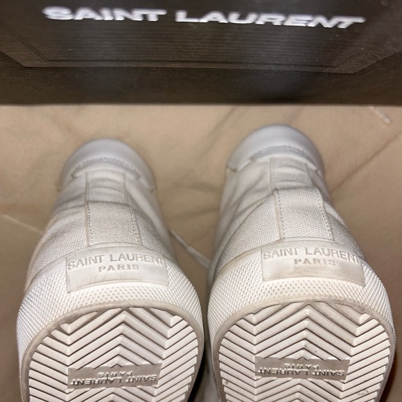 MALIBU MID-TOP SNEAKERS IN CANVAS AND LEATHER. White/ sz 39 - Picture 7 of 12